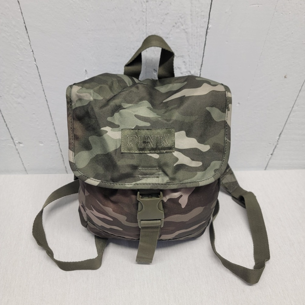Victoria's Secret PINK Camo Mini Backpack Bag Green